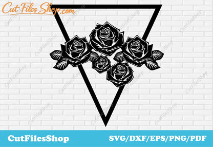 Flowers dxf svg file, svg files for t shirt designs, dxf for laser, vector for sticker making, svg for cricut, rose svg, rose dxf, vector flowers, flowers svg, vector rose