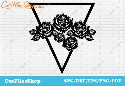 Flowers dxf svg file, svg files for t shirt designs, dxf for laser, vector for sticker making, svg for cricut, rose svg, rose dxf, vector flowers, flowers svg, vector rose