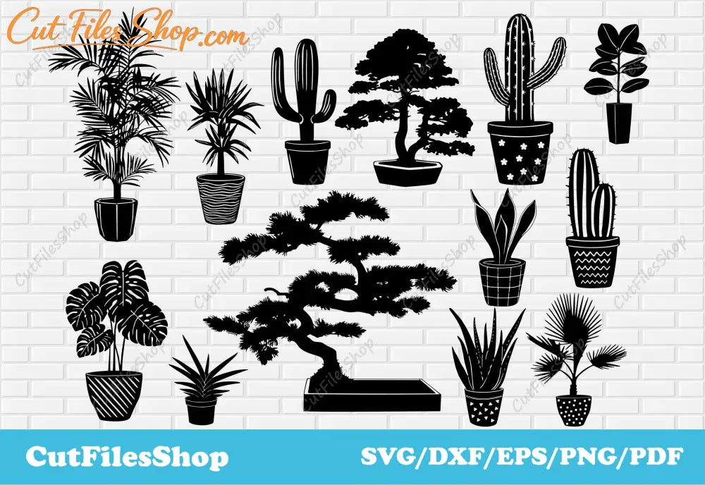 Flowers vector cut files for cricut, svg files for sticker making, dxf for laser, vector for t shirt, flowerpots svg, plants svg, flowers svg, flowers dxf, flowers vector images, free flowers svg, tree dxf, flowers for cricut, flowers cut files