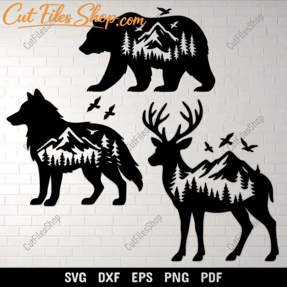 Forest animals SVG cut file design