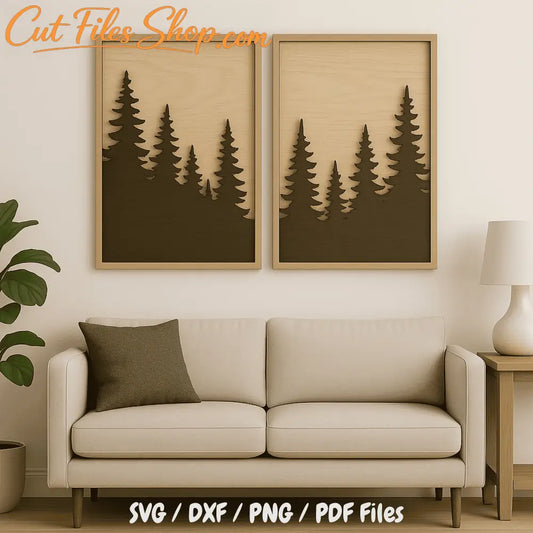 CNC plasma cut forest decor SVG