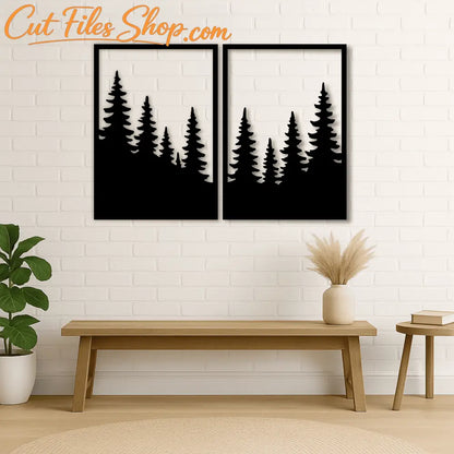 Laser cut pine tree panel design