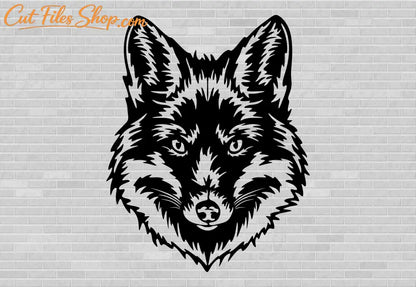 Fox cut file for cricut, wild animal vector, cnc dxf animals, Laser cutting Designs dxf files download
