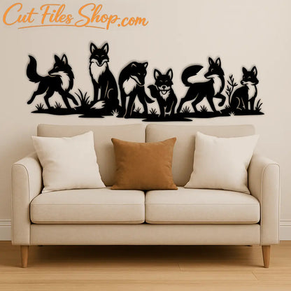 Forest foxes PNG printable