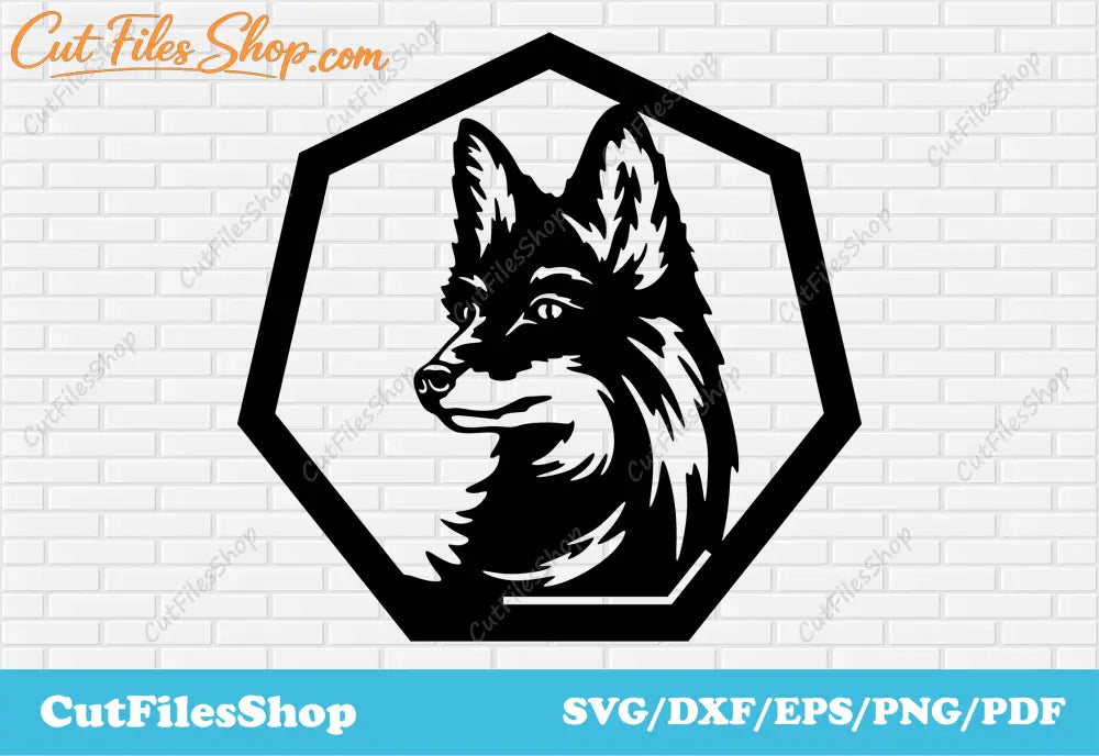 Fox SVG for cricut, dxf for milling, CNC files, DXF router files, Svg craft, Geometric Animal dxf, cut files shop, fox svg, fox dxf