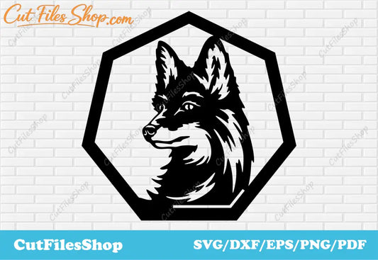 Fox SVG for cricut, dxf for milling, CNC files, DXF router files, Svg craft, Geometric Animal dxf, cut files shop, fox svg, fox dxf