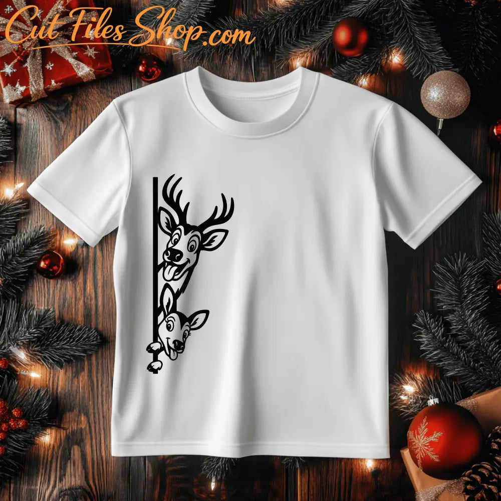Buck and doe side peek silhouette for Cricut and Glowforge