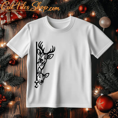 Buck and doe side peek silhouette for Cricut and Glowforge