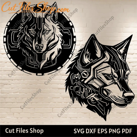 Futuristic Wolf Svg, Wolf Svg Cut Files, Silhouette wolf, Laser engraving files, cnc files for wood, T-shirt wolf svg, wolf dxf for laser, cutting machine, svg image download, wolf cricut, dxf art, svg files for cnc router, free svg files