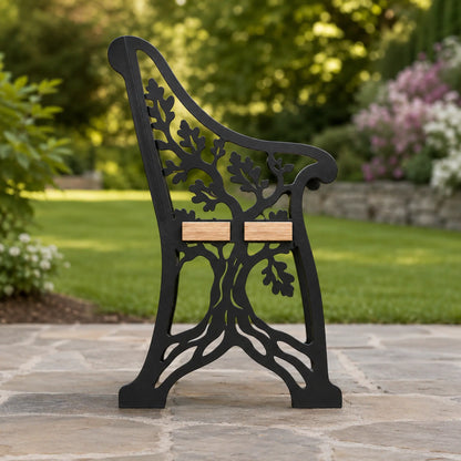 Garden bench dimensions in millimeters and inches for metal fabrication.