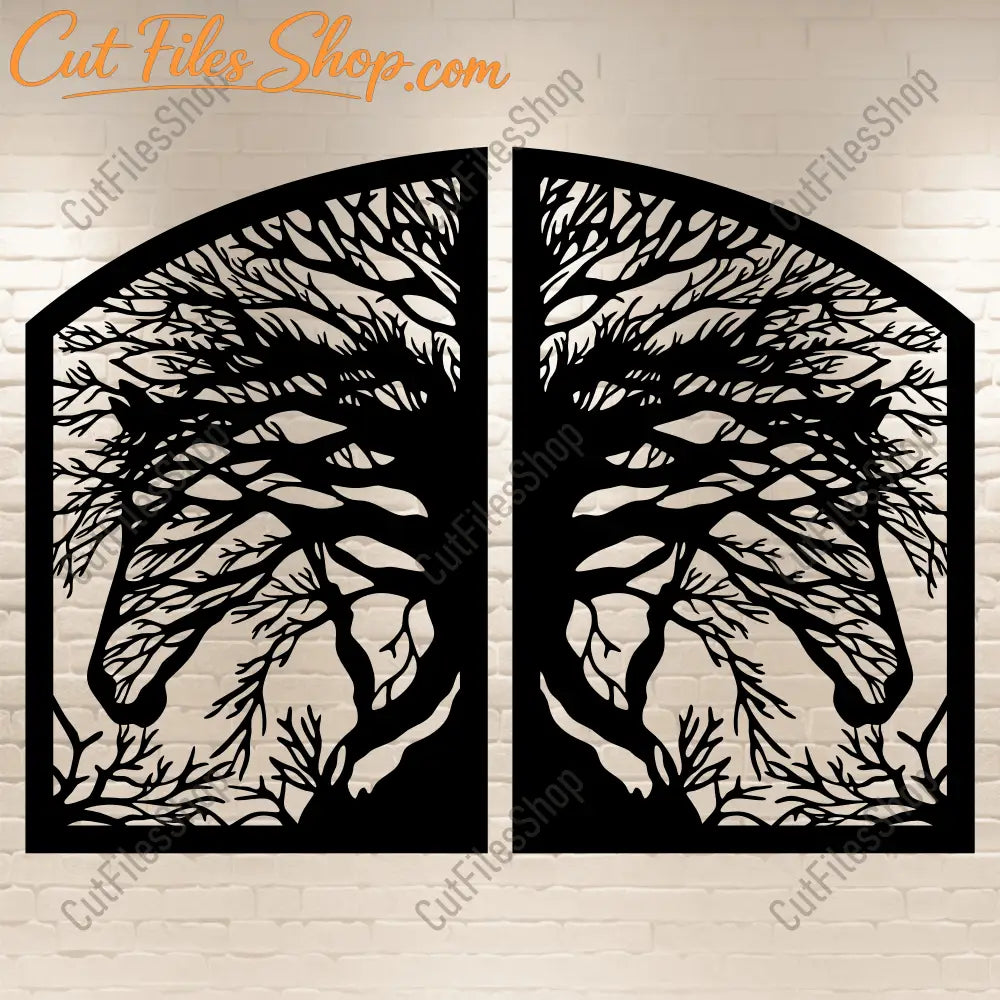 Customizable Gate and Railing Designs: CNC, Laser, and Plasma, Tree Hore Gate Vector Design 