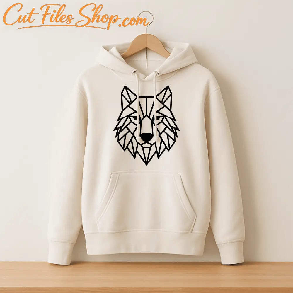 Modern polygon wolf head wall art