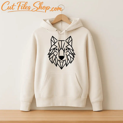 Modern polygon wolf head wall art