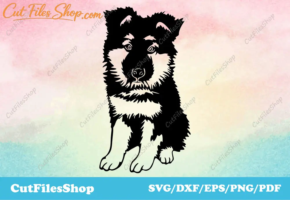 German Shepherd vector, dog cut file for cricut, dxf for laser cutting, silhouette files
