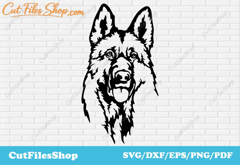 Free SVG images, SVG cut files, Silhouette files, custom svg, vector images, pet svg, dog for cricut, dog for laser cut, German Shepherd vector image, pet for cricut, sticker svg file, Silhouette dxf file
