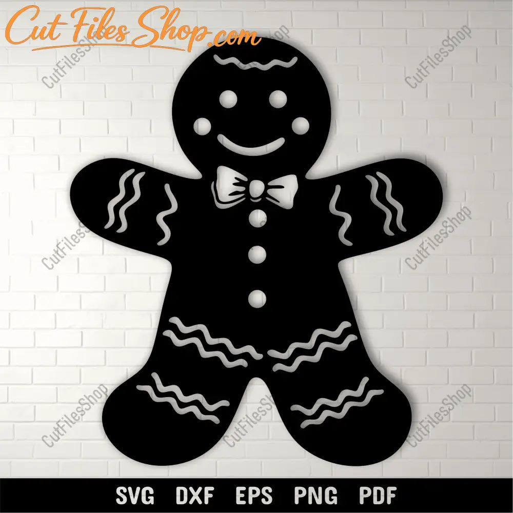 Gingerbread Man SVG, Cut Files for Cricut and Silhouette, DXF for CNC, Sublimation Art Design