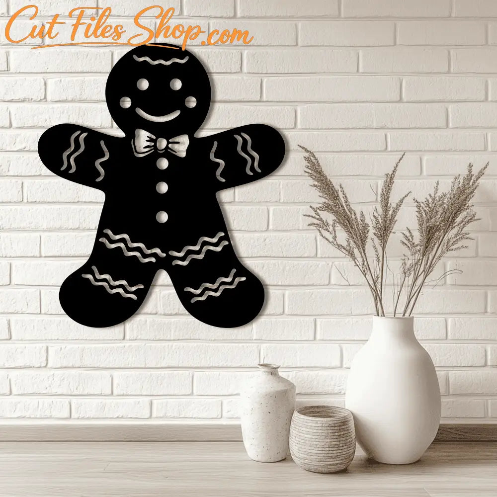 Gingerbread Man SVG Design, CNC DXF File, Silhouette and Cricut Cutting Template, Sublimation Art