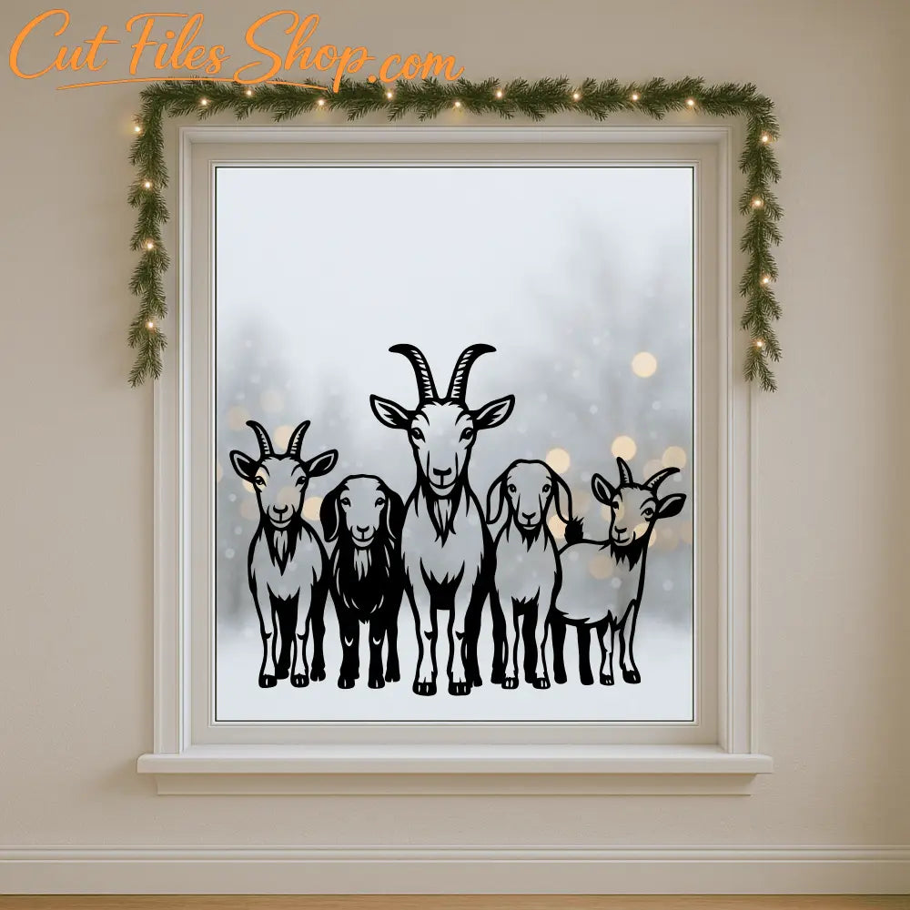 Goat silhouette EPS vector for rustic barn wall art