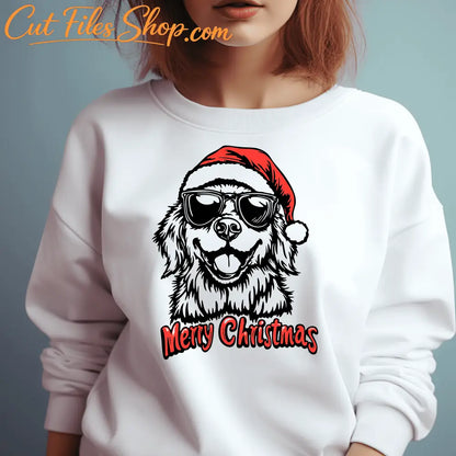 Christmas Golden Retriever SVG, Santa Hat Clipart, Cricut & Silhouette Cutting Files, PNG for Sublimation T-Shirt Designs, Christmas Animals Collection PNG, Best Free svg site