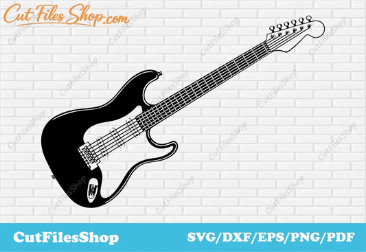 Guitar svg cut files, music instrument vector images, Svg for cricut, Dxf for laser, T-shirt designs, cut files, free svg, free dxf, free vector, designs vector, svg art, music vector images, Guitar png, Guitar vector, Guitar dxf, eps files, pdf files