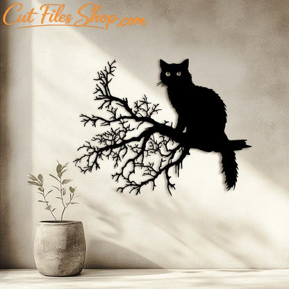 Halloween Cat SVG | Cricut, Glowforge, CNC Laser Cut Files, Halloween Decor DIY