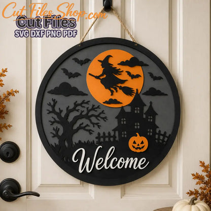 Halloween Door Hanger SVG DXF laser cut file