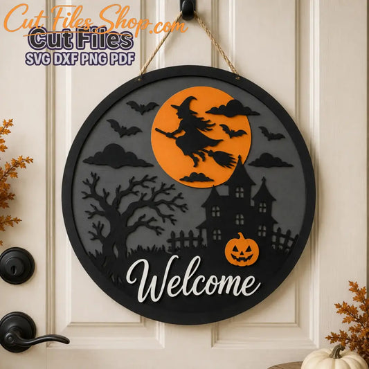 Halloween Door Hanger SVG DXF laser cut file