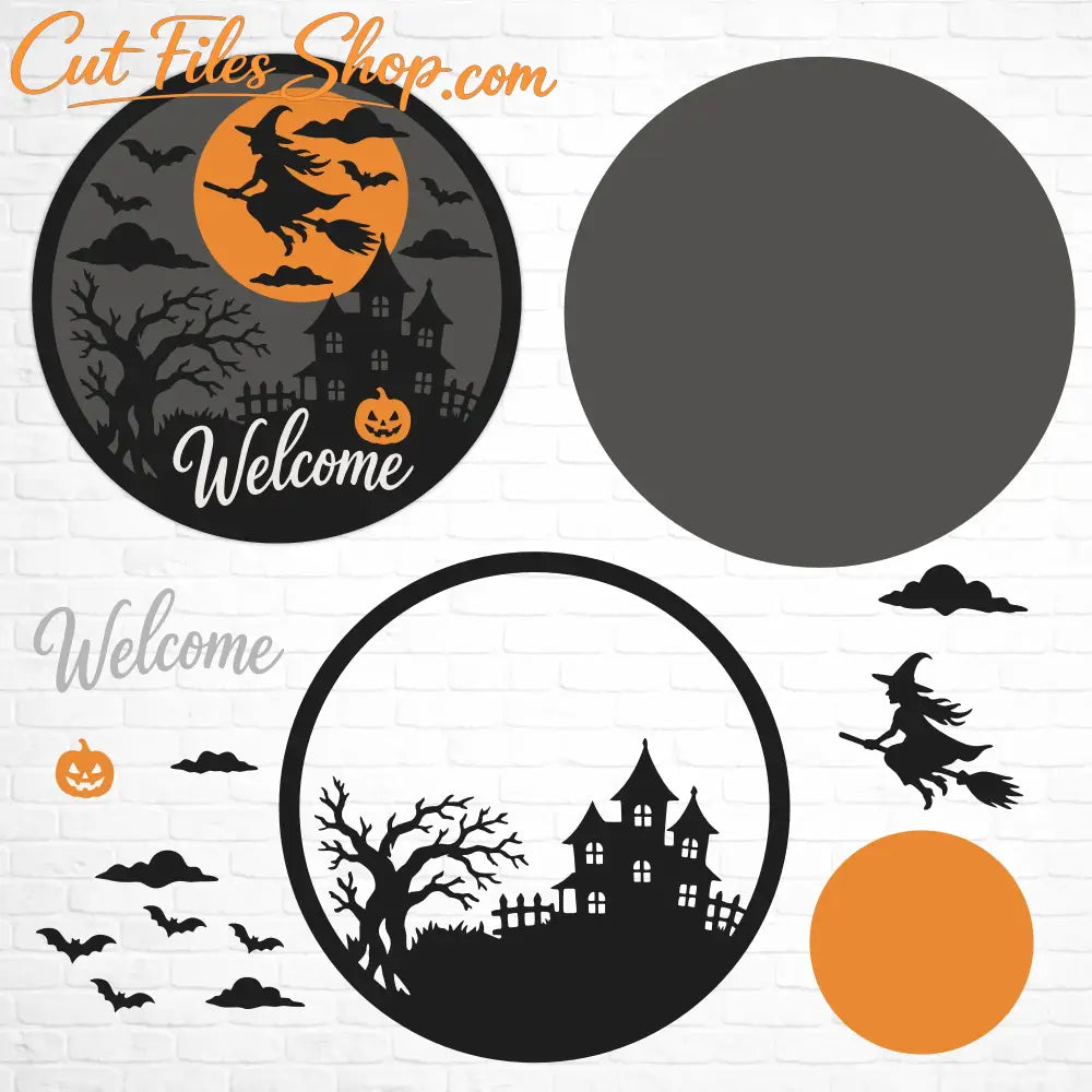 Halloween door hanger SVG DXF 