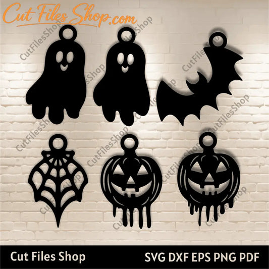 Halloween Earrings Dxf for Laser Cutting, Wood Earring Svg, Wood Jewelry Svg, Halloween gift DIY
