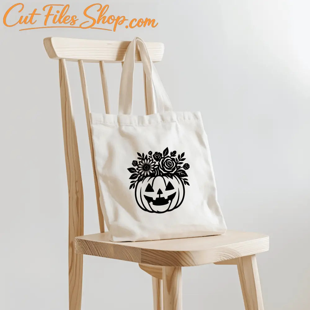 Halloween floral pumpkin PNG for sublimation or seasonal projects