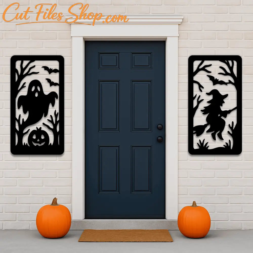 Witch flying on broom silhouette DXF design for Plasma