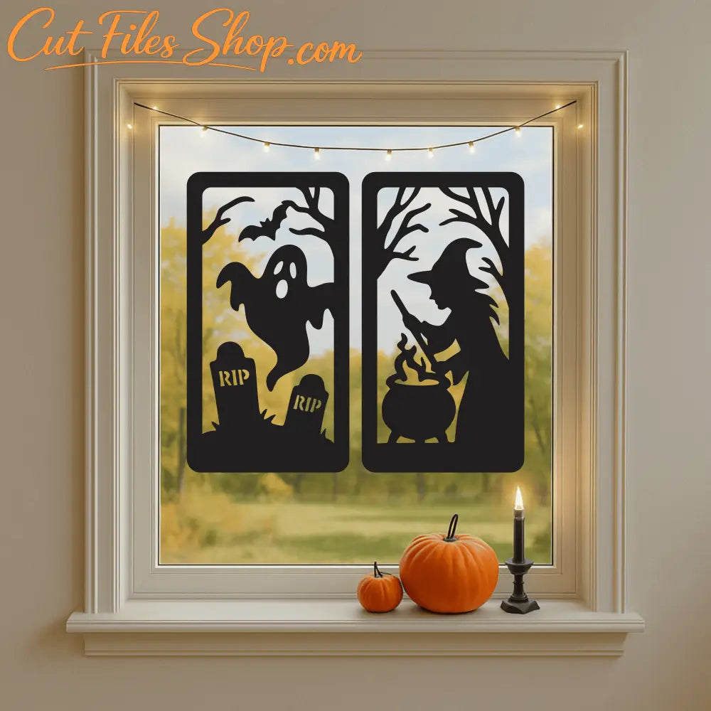 Spooky ghost panel for Cricut and Glowforge