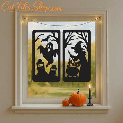 Spooky ghost panel for Cricut and Glowforge