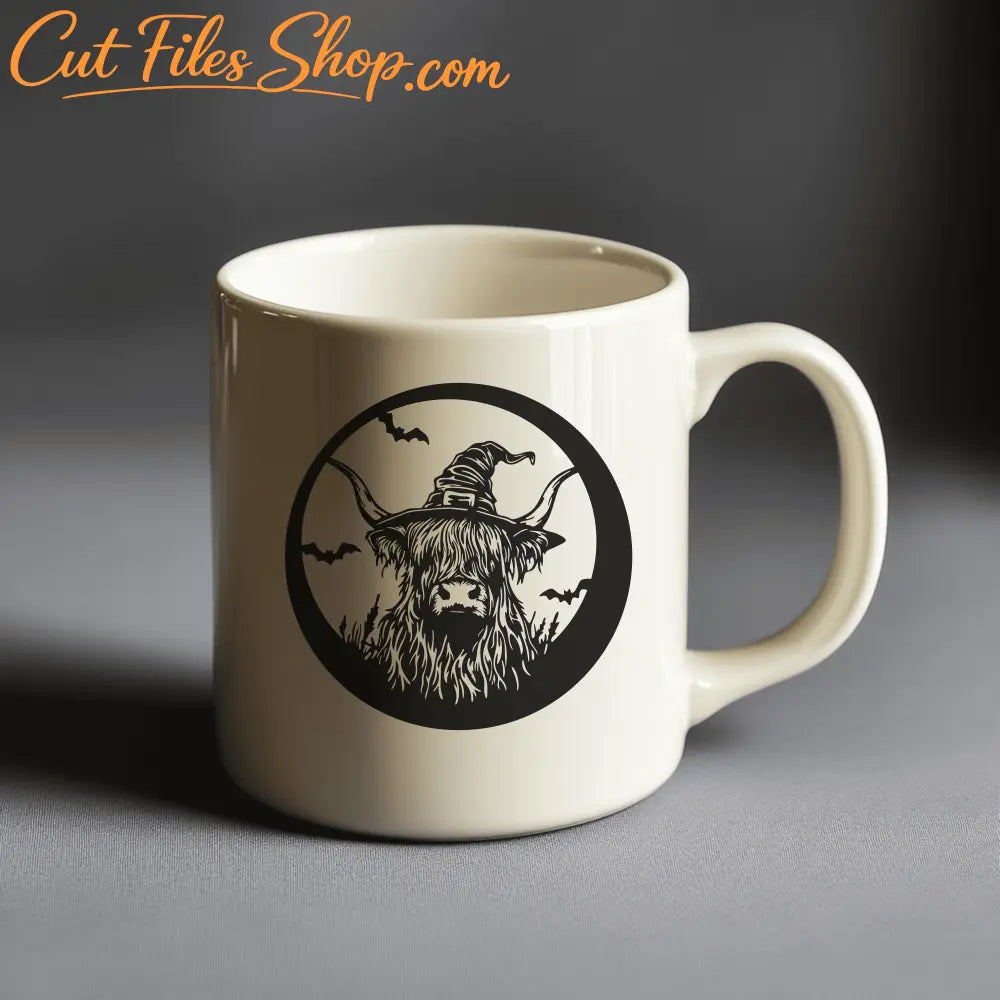 Halloween T-shirt Design: Highland Cow SVG for Custom Apparel