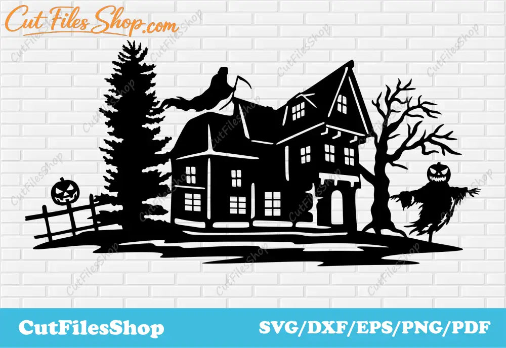 Halloween scene dxf, Fall dxf svg, Halloween decor dxf, scary house svg, Halloween, Halloween scene dxf for decor making, laser cut files, Svg for cricut, T-shirt designs, DXF For CNC, Halloween for cricut, Cut files shop, cricut designs svg, dxf router files, svg dxf for halloween