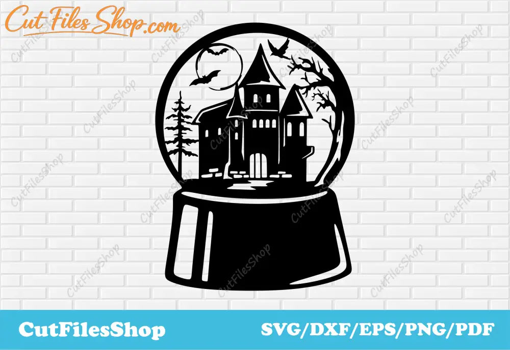 Halloween scene dxf for laser cut, Svg Halloween for cricut, Decor Halloween dxf, Halloween castle dxf svg, funny halloween dxf svg, Halloween vector images, Cut Files Shop