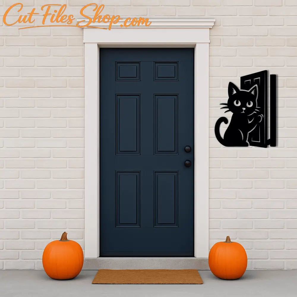 Friendly cat PNG for Halloween crafts and party décor