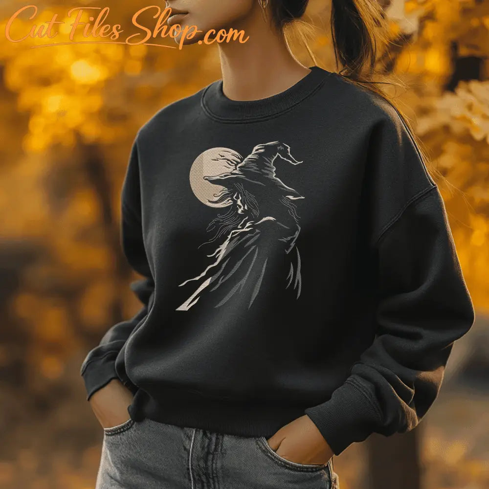 Digital witch embroidery download available in DST, PES, JEF, EXP, HUS, VP3 and XXX formats.