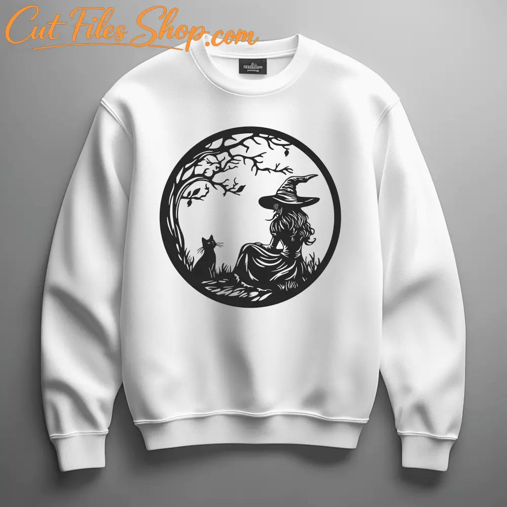 Halloween Witch SVG & DXF for CNC, Cricut & Silhouette Cut Files, DIY T-Shirt and Decor, Cuttable svg files