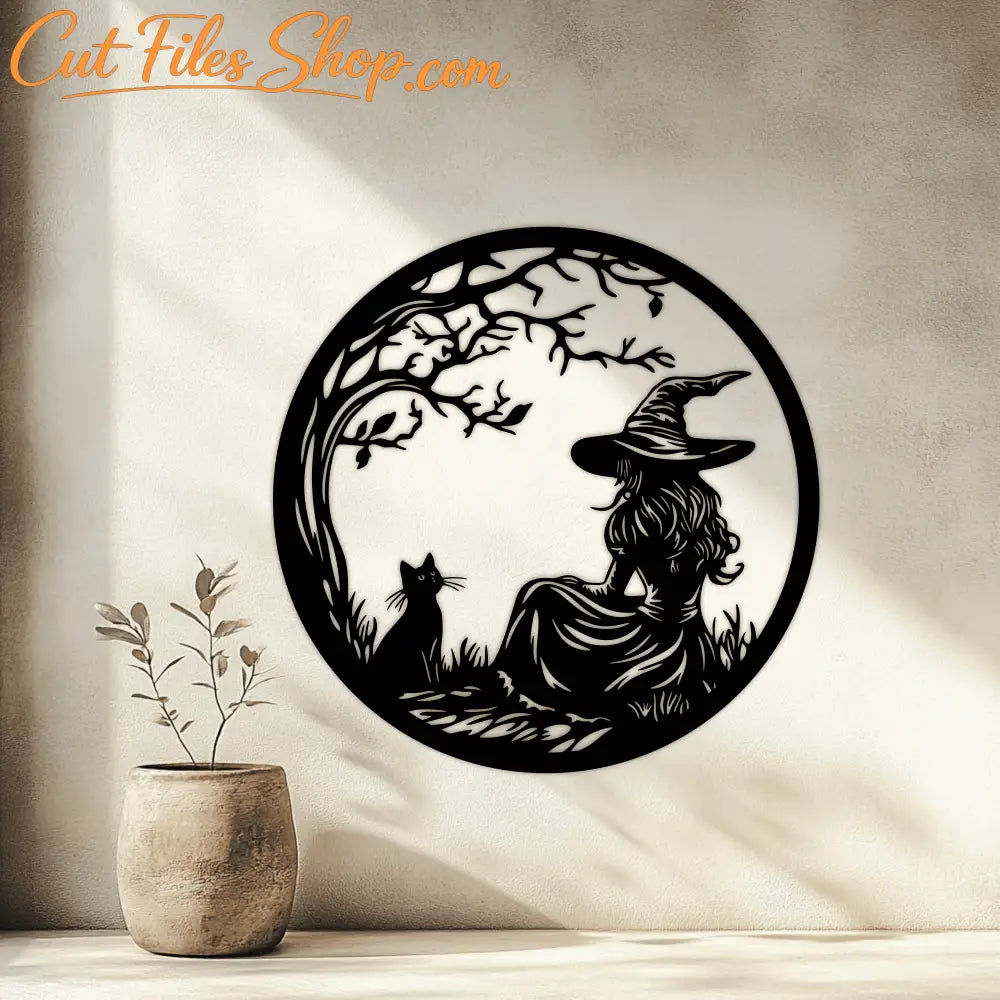 Halloween Witch SVG, DXF for CNC, Cut Files for Cricut & Silhouette, DIY T-Shirt and Decor, Crafting SVG