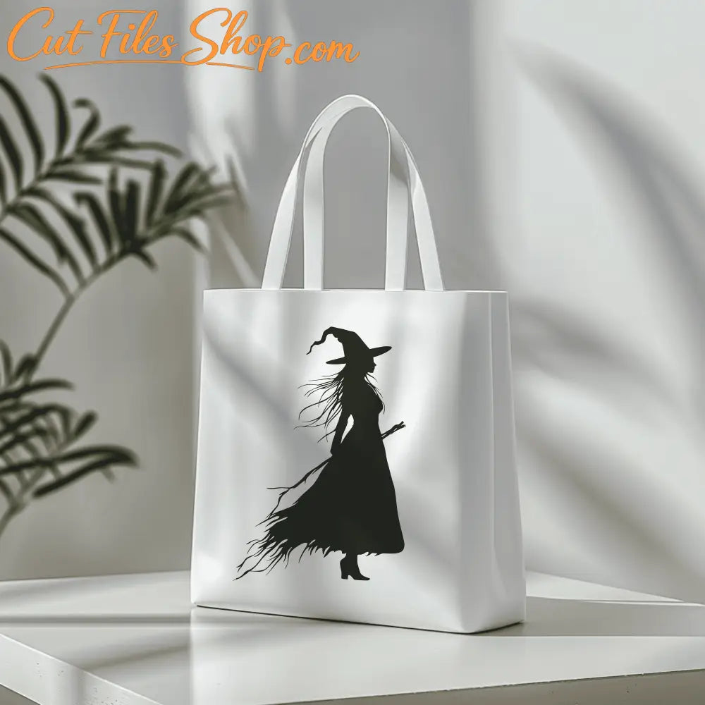 Witch SVG for Halloween, CNC Laser DXF, Cricut & Silhouette Cut Files, Sublimation Bag Design, Premium SVG DXF Download