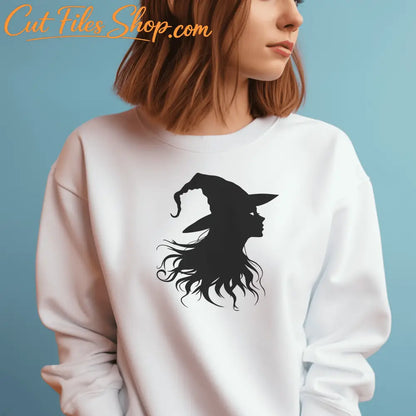 Halloween Witch Cut Files, SVG for Cricut & Silhouette, DXF for CNC, Sublimation T-Shirt Design, Trendy SVG