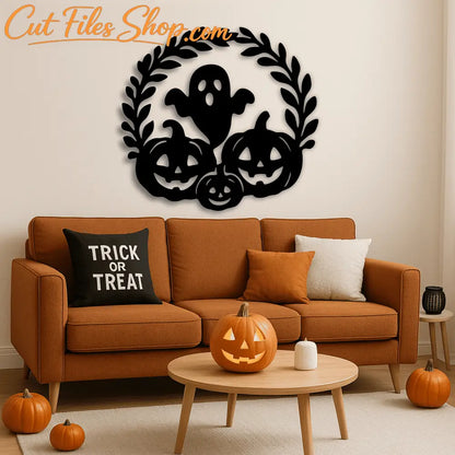 Halloween wreath bundle SVG DXF for seasonal wall art and gifts