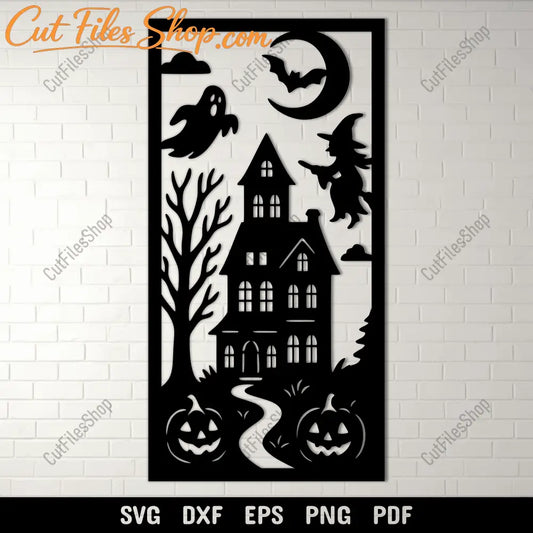 Haunted house SVG DXF PNG for CNC laser cutting