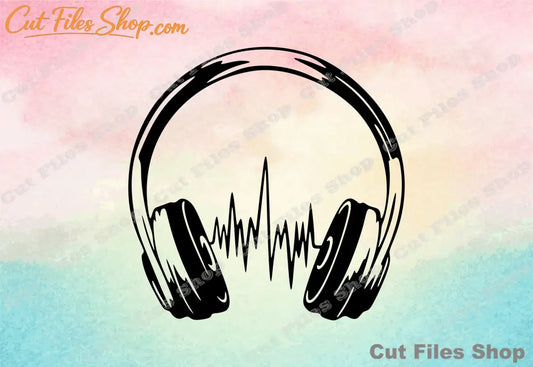 Headphones svg, music svg, music cut files, laser vector, laser svg, dxf for plasma, paper cut svg