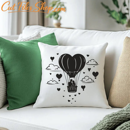 Love heart balloon SVG EPS for Cricut, sublimation and crafts
