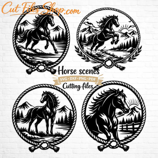horse badge svg round emblem