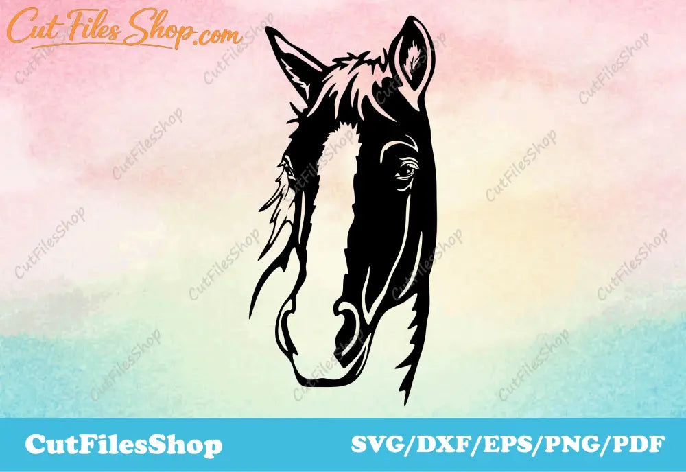 Horse dxf files for laser cutting, dxf wall decor for plasma cutting, Svg cutting file for cricut, horse cut file, horse for cricut, horse head dxf svg files for cutting