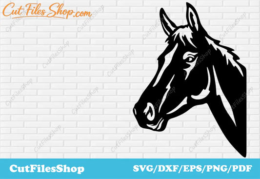 Horse DXF for Laser cutting, Plasma metal cut files, Decor making, CNC files, horse svg, cnc router files, home decor dxf, horse head dxf, farm animals dxf, garden decor dxf, plasma files, cheap dxf svg files, craft cnc files