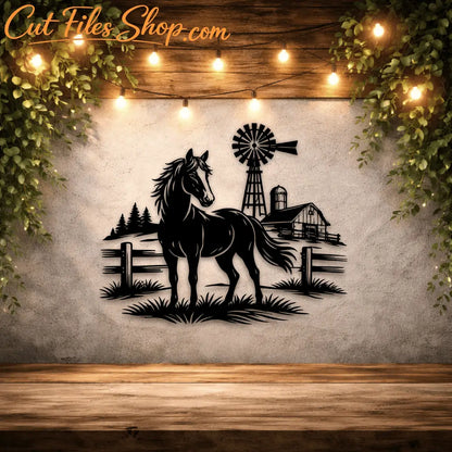 Farm horse cnc laser cut farm file